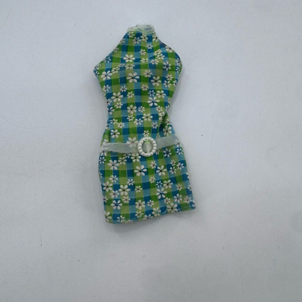 Vintage Mattel 1998 Barbie Pretty In Plaid Sunny Green Blue Daisy Dress #20666